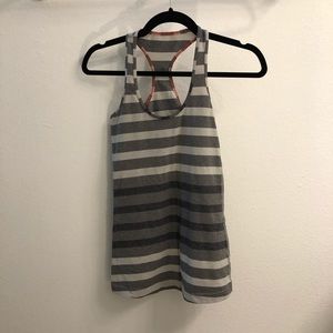 Lululemon striped grey and white racerback top